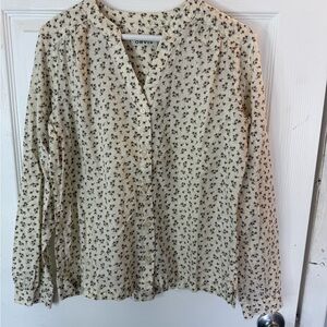 Orvis, cream and tan blouse, size small, excellent condition
